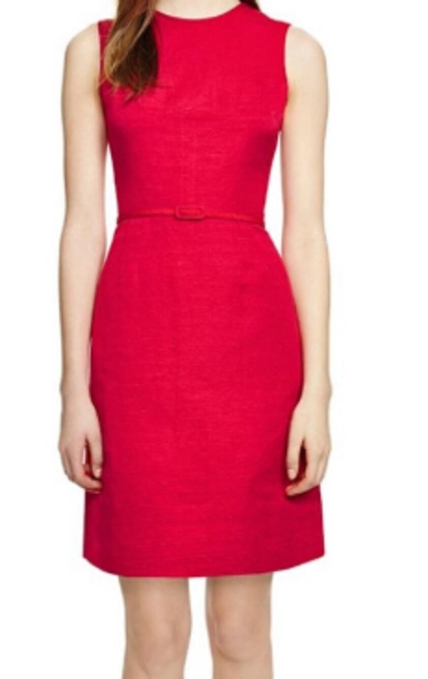 Tory Burch Red Kimberly Linen/Silk Blend Dress sz 2 (no belt)